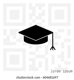 Graduation hat cap icon. vector illustration