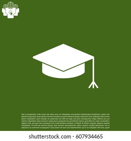 Graduation hat cap icon. vector illustration