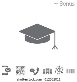Graduation hat cap icon. vector illustration
