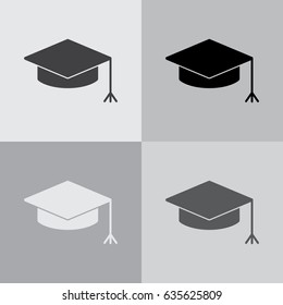 Graduation hat cap icon. vector illustration