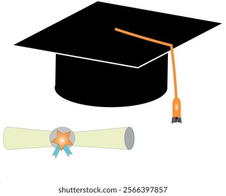 Graduation Hat Cap Icons Set