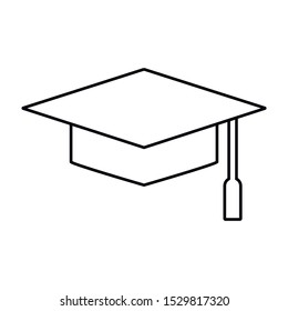 Graduation hat cap line art vector icon for education apps and websites