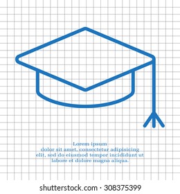 Graduation hat cap line art icon