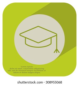 Graduation hat cap line art icon
