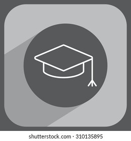 Graduation hat cap line art icon