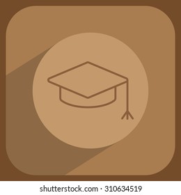 Graduation hat cap line art icon