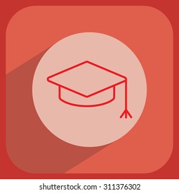 Graduation hat cap line art icon