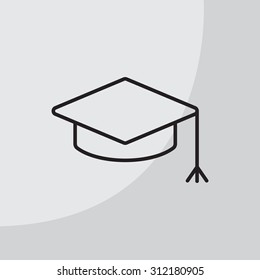 Graduation hat cap line art icon