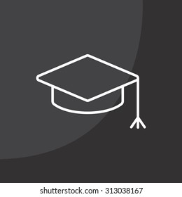 Graduation hat cap line art icon