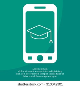 Graduation hat cap line art icon