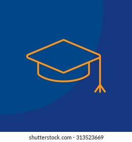 Graduation hat cap line art icon
