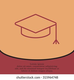 Graduation hat cap line art icon