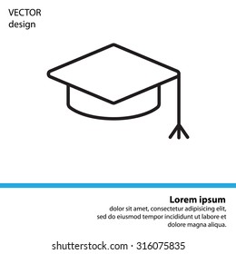 Graduation hat cap line art icon