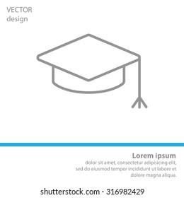 Graduation hat cap line art icon