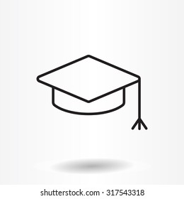 Graduation hat cap line art icon