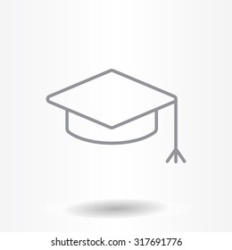 Graduation hat cap line art icon