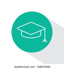 Graduation hat cap line art icon
