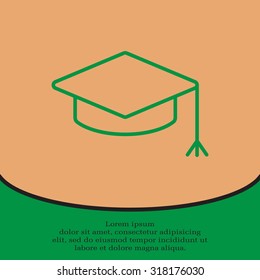 Graduation hat cap line art icon