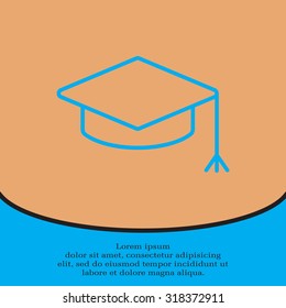 Graduation hat cap line art icon