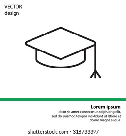 Graduation hat cap line art icon