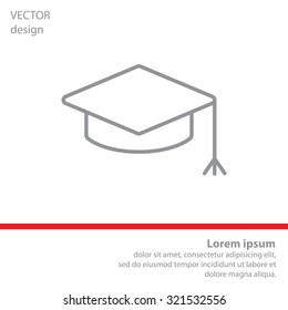 Graduation hat cap line art icon