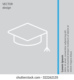 Graduation hat cap line art icon