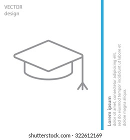 Graduation hat cap line art icon
