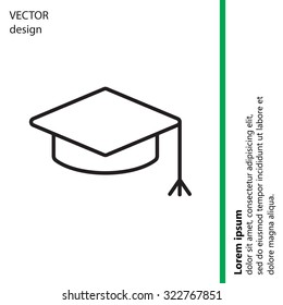 Graduation hat cap line art icon