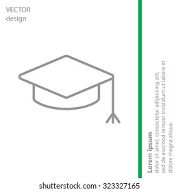 Graduation hat cap line art icon
