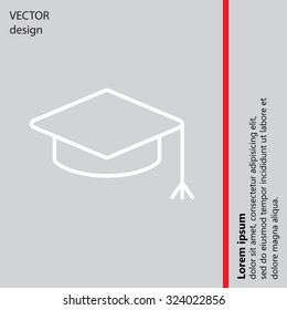 Graduation hat cap line art icon