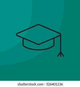 Graduation hat cap line art icon