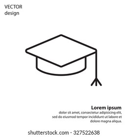 Graduation hat cap line art icon
