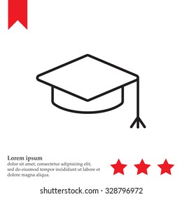 Graduation hat cap line art icon