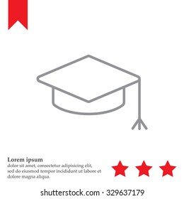 Graduation hat cap line art icon