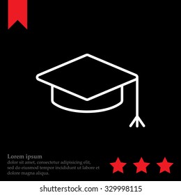 Graduation hat cap line art icon