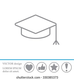 Graduation hat cap line art icon