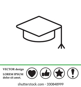 Graduation hat cap line art icon