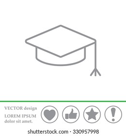 Graduation hat cap line art icon
