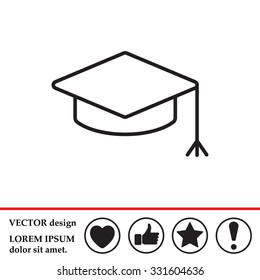 Graduation hat cap line art icon