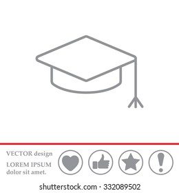 Graduation hat cap line art icon