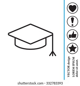 Graduation hat cap line art icon