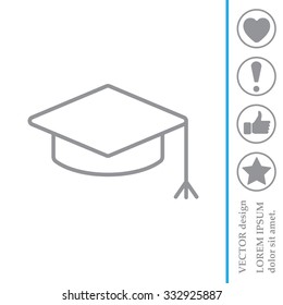 Graduation hat cap line art icon