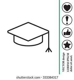Graduation hat cap line art icon