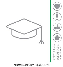 Graduation hat cap line art icon
