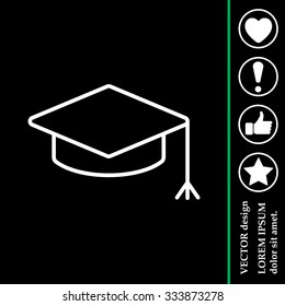 Graduation hat cap line art icon