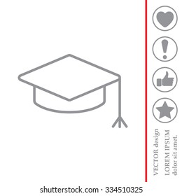 Graduation hat cap line art icon