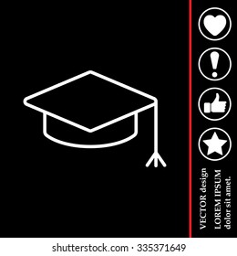 Graduation hat cap line art icon