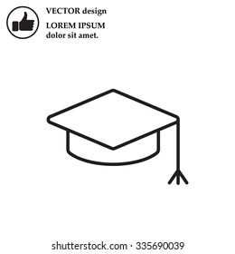 Graduation hat cap line art icon