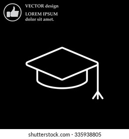 Graduation hat cap line art icon