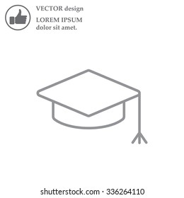 Graduation hat cap line art icon
